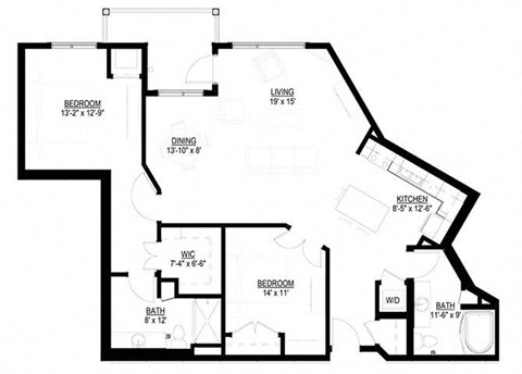 2 Bedroom Floor Plan